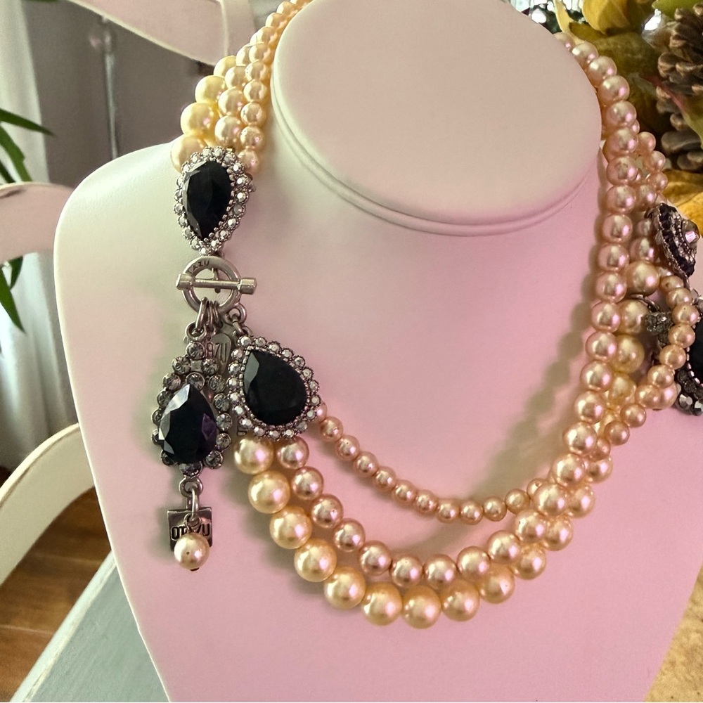 Rodrigo Otazu Faux Pearl Multi Strands Statement Necklace